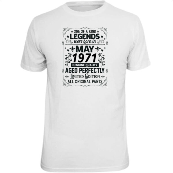 Camiseta Unissex Legends Were Born MAI-1971