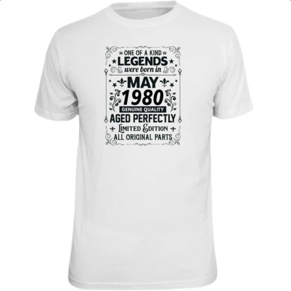Camiseta Unissex Legends Were Born MAI-1980