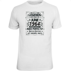 Camiseta Unissex Legends Were Born JUN-1964
