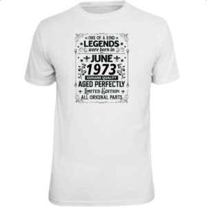 Camiseta Unissex Legends Were Born JUN-1973