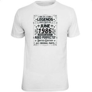 Camiseta Unissex Legends Were Born JUN-1986