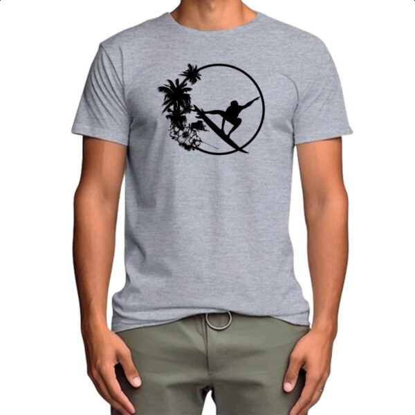 Camiseta Cinza Surf Noir Design - Imagem 4