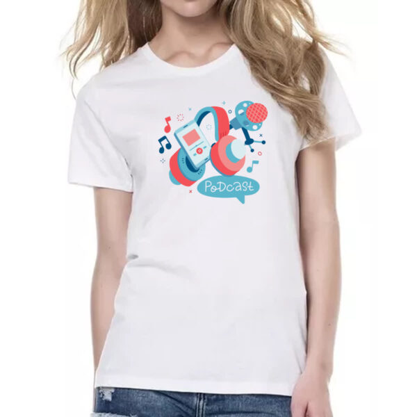 Camiseta Baby Look Podcast elementos - Imagem 2
