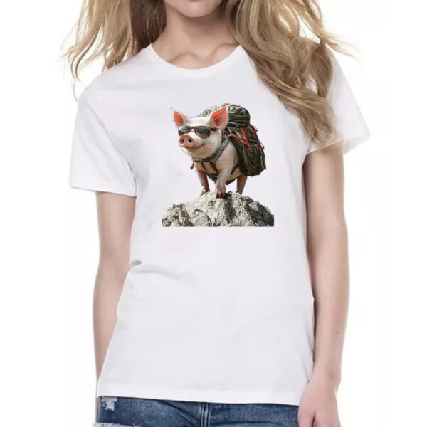 Camiseta Baby Look Porco aventureiro - Imagem 2