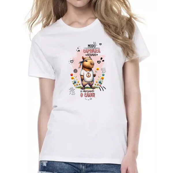 Camiseta Baby Look Capivara modo ativado - Imagem 2