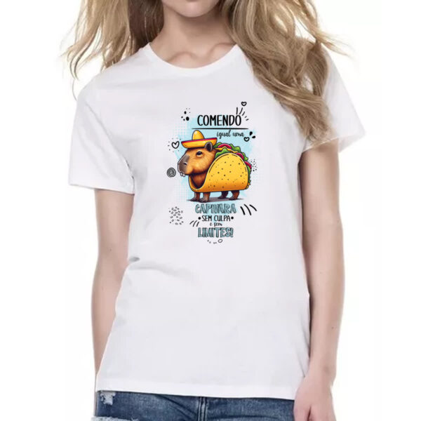 Camiseta Baby Look Capivara sem culpas e limites - Imagem 2