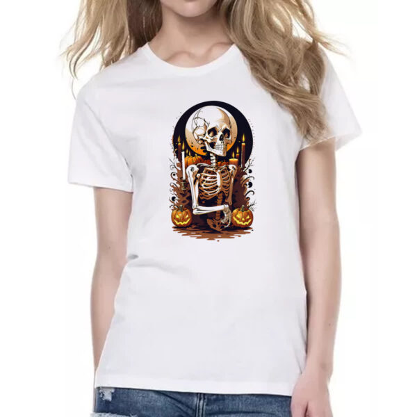 Camiseta Baby Look Esqueleto retro vintage style - Imagem 2
