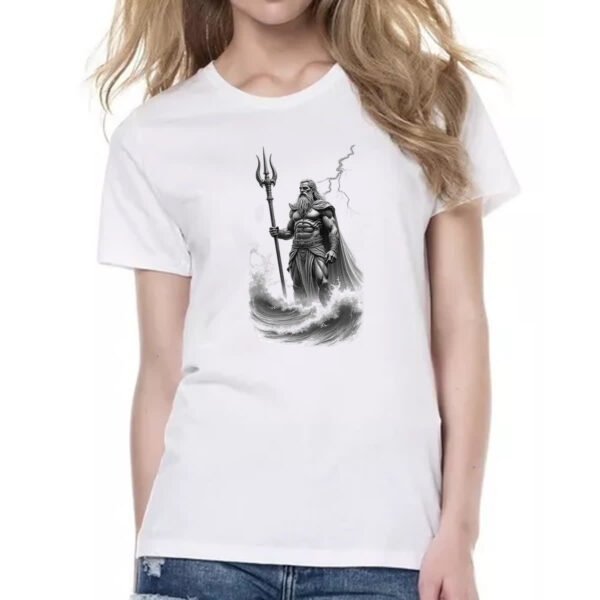 Camiseta Baby Look Poseidon esboco a lapis - Imagem 2