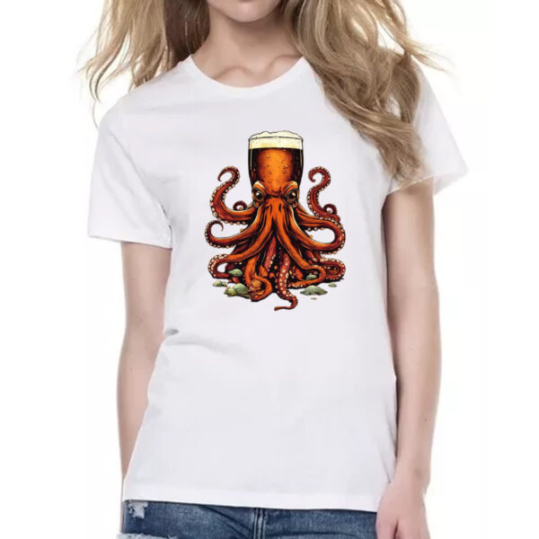 Camiseta Baby Look Beer Octopus - Imagem 2