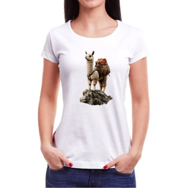 Camiseta Baby Look Lhama aventureira - Imagem 3