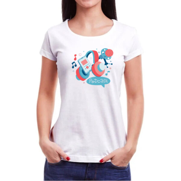 Camiseta Baby Look Podcast elementos - Imagem 3