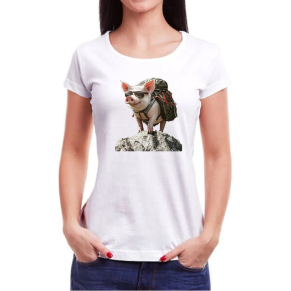 Camiseta Baby Look Porco aventureiro - Imagem 3