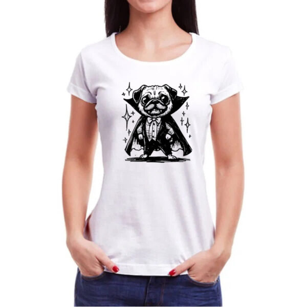 Camiseta Baby Look Pug Vampiro - Imagem 3