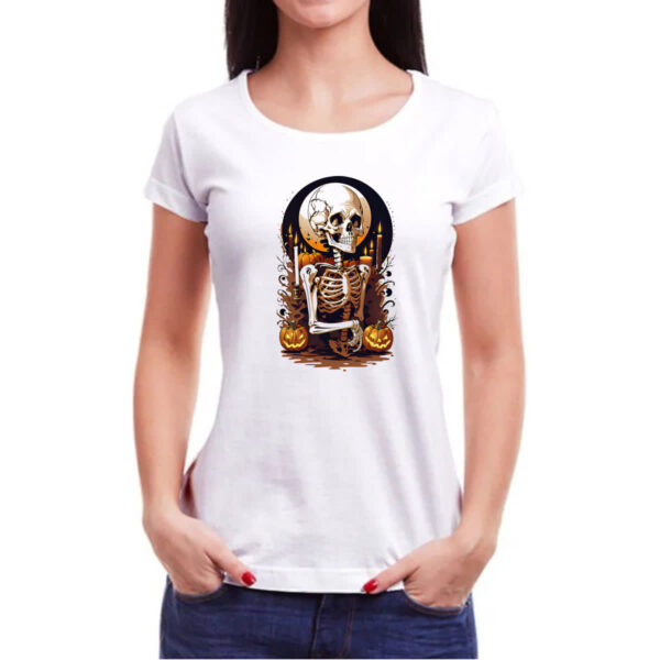 Camiseta Baby Look Esqueleto retro vintage style - Imagem 3