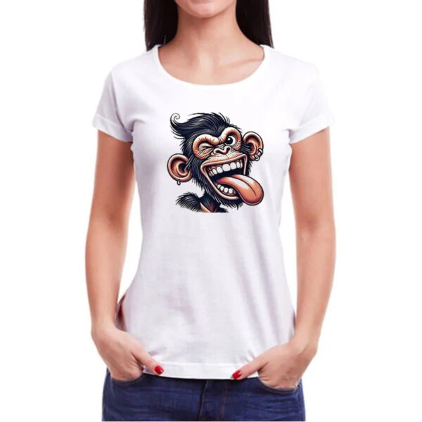 Camiseta Baby Look Chimpanze doido - Imagem 3