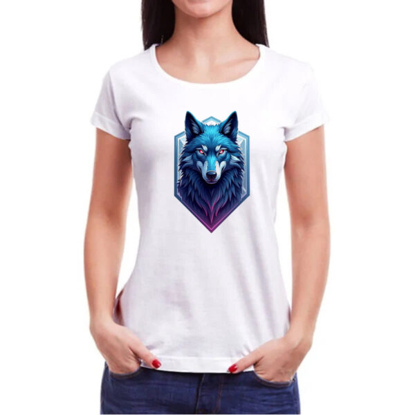 Camiseta Baby Look Lobo Azul Logo - Imagem 3