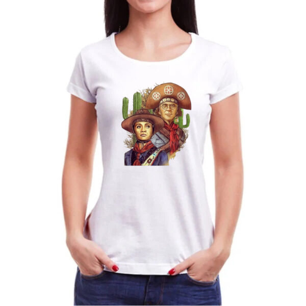 Camiseta Baby Look Lampiao e Maria Bonita Pintura - Imagem 3