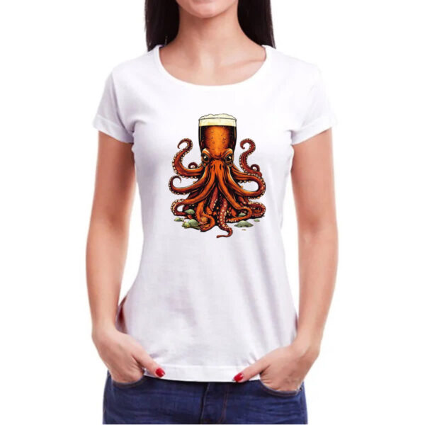 Camiseta Baby Look Beer Octopus - Imagem 3