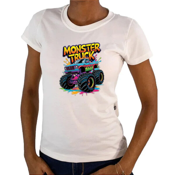Camiseta Baby Look Monster Truck Splash Art - Imagem 4