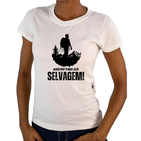 Camiseta Baby Look Nascido para ser selvagem - Imagem 4