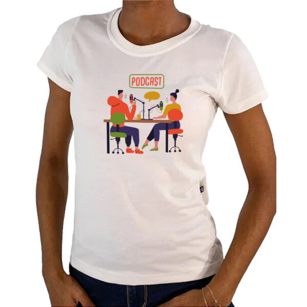 Camiseta Baby Look Podcast estudio - Imagem 4