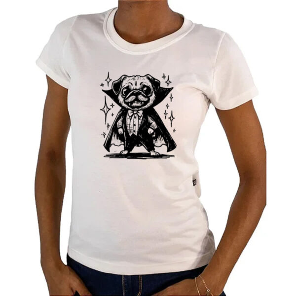 Camiseta Baby Look Pug Vampiro - Imagem 4