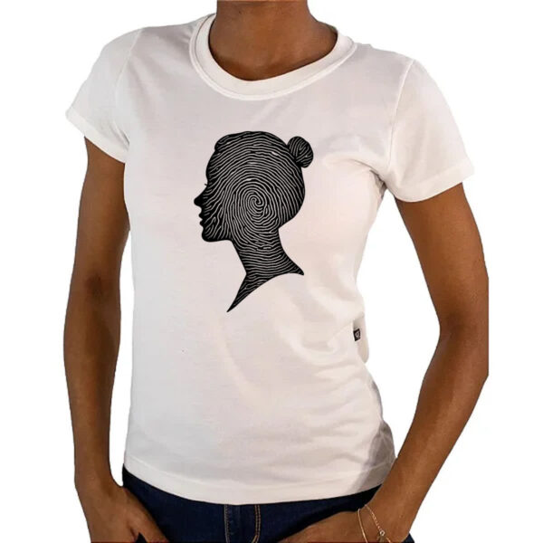 Camiseta Baby Look Silhueta mulher impressao digital - Imagem 4