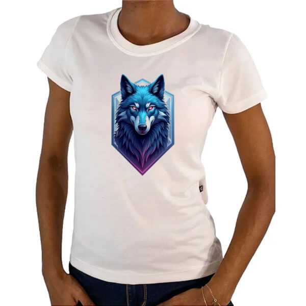 Camiseta Baby Look Lobo Azul Logo - Imagem 4