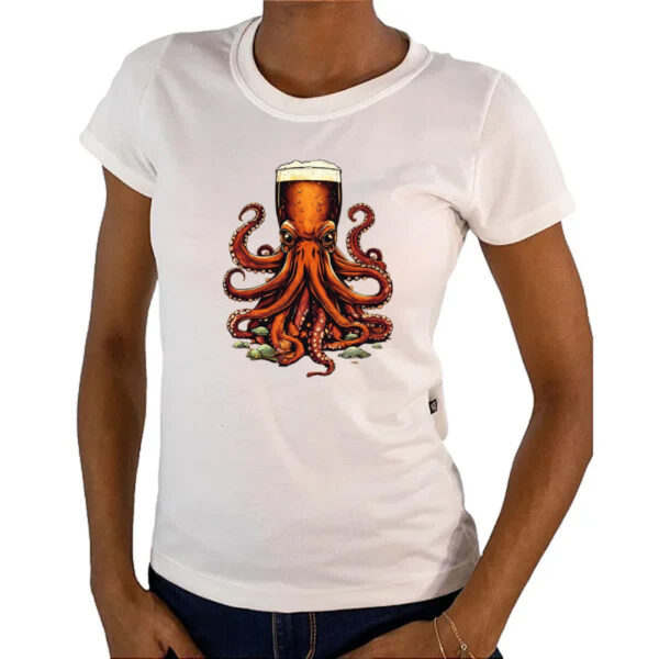 Camiseta Baby Look Beer Octopus - Imagem 4