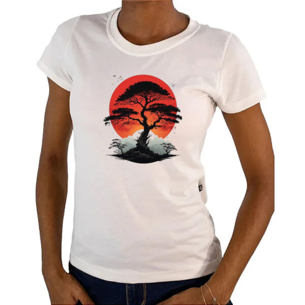 Camiseta Baby Look Bonsai sunset art - Imagem 4