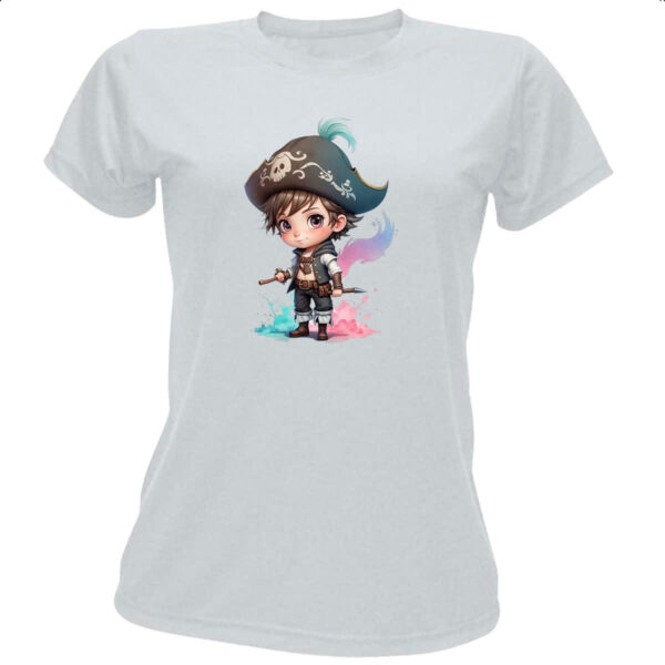Camiseta Baby Look Pirata Cute Chibi Style