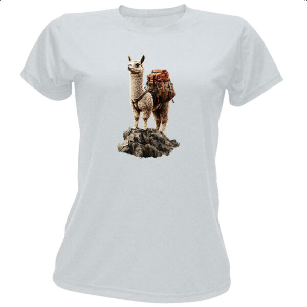 Camiseta Baby Look Lhama aventureira