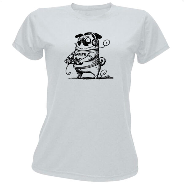 Camiseta Baby Look Pug Gamer