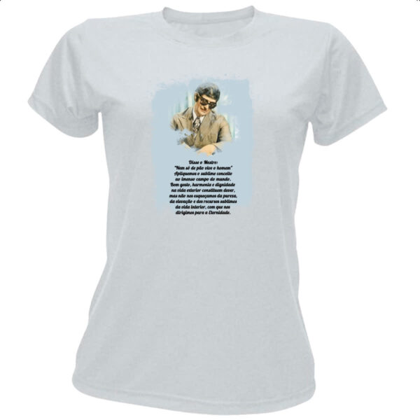 Camiseta Baby Look Espititismo nem so de pao vive o homem