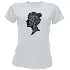 Camiseta Baby Look Silhueta mulher impressao digital