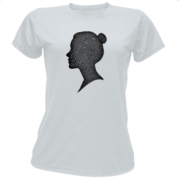 Camiseta Baby Look Silhueta mulher impressao digital