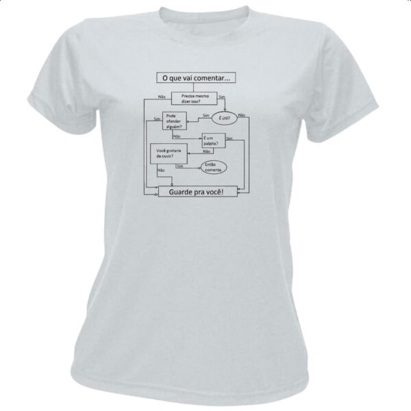 Camiseta Baby Look Logica Simples Comentario