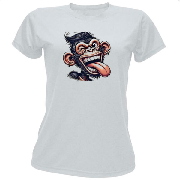 Camiseta Baby Look Chimpanze doido
