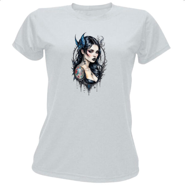 Camiseta Baby Look Vampira watercolor ilustracao