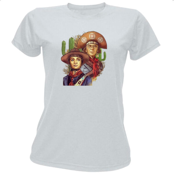 Camiseta Baby Look Lampiao e Maria Bonita Pintura