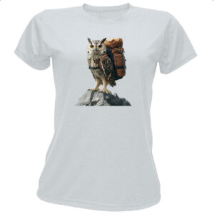 Camiseta Baby Look Coruja aventureira