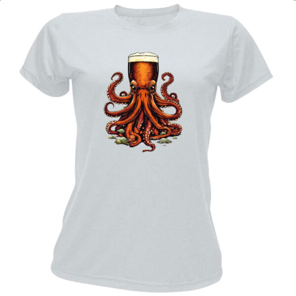 Camiseta Baby Look Beer Octopus