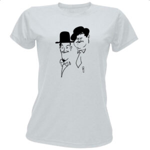Camiseta Baby Look Gordo e o magro linear art