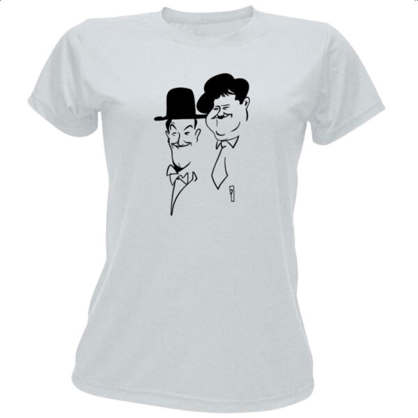 Camiseta Baby Look Gordo e o magro linear art