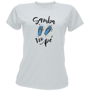 Camiseta Baby Look Samba no pe