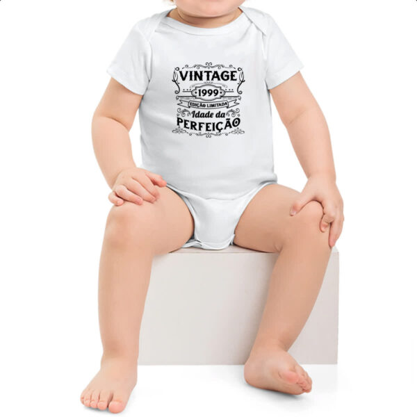 Body infantil Vintage idade perfeicao 1999 - Imagem 2