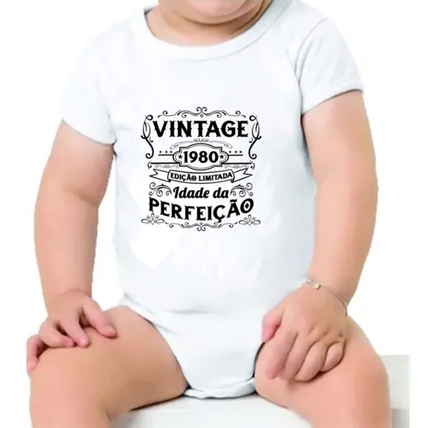 Body infantil Vintage idade perfeicao 1980 - Imagem 4