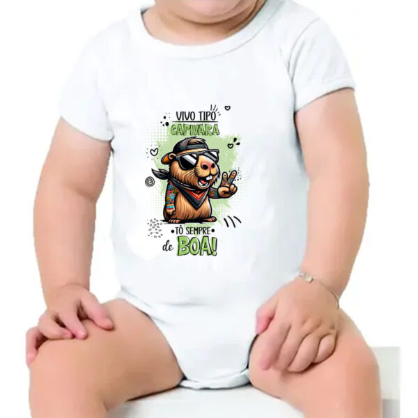 Body infantil Capivara sempre de boa - Imagem 4
