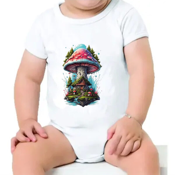 Body infantil Cogumelo casa dos duendes - Imagem 4