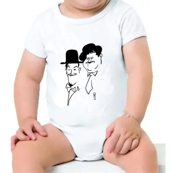 Body infantil Gordo e o magro linear art - Imagem 4